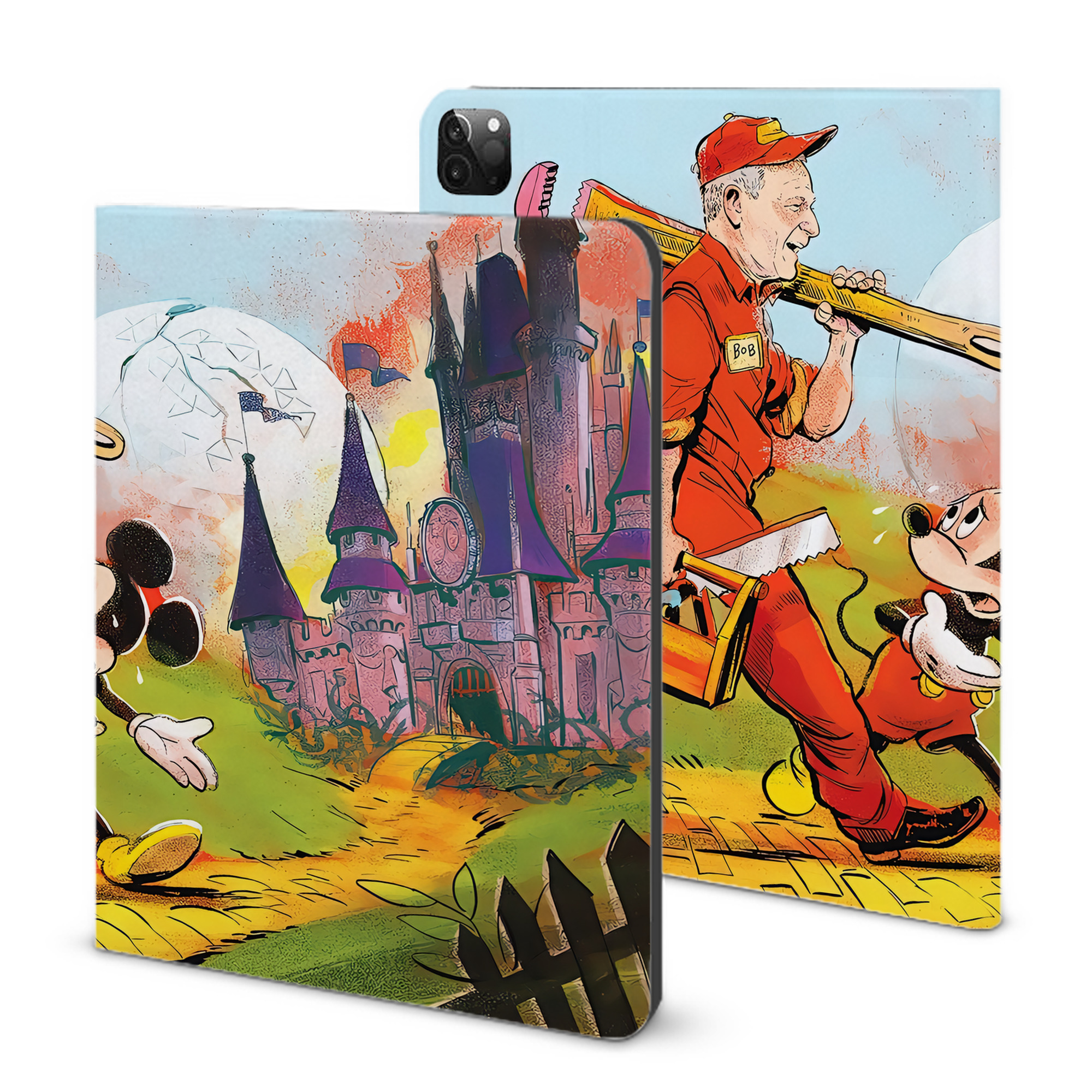 （画像用） ミッキーマウス Mickey Mouse IPadケース ペンホルダー付き ブックスタイルデザイン